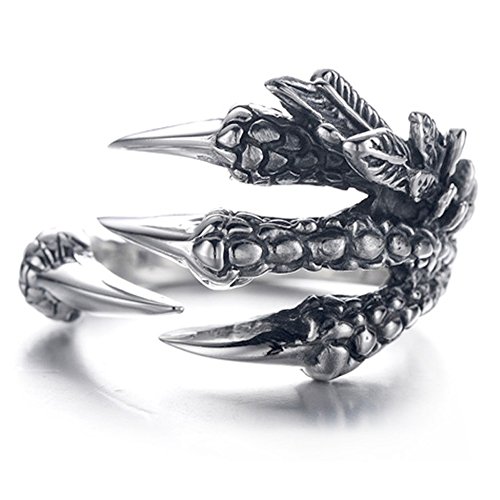 EQLEF Dragon Claws Ring, Herren Gothic Ring Wild...