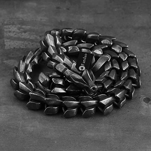 Fandao Herren Drachenschuppen Dragon Skelett Punk...