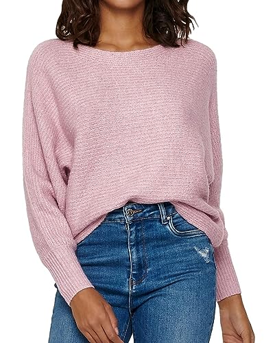 ONLY Damen Lockerer Strickpullover | Knitted Basic...