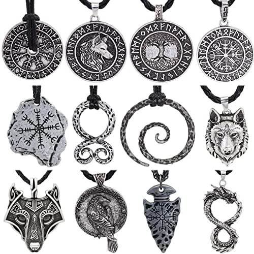 GuoShuang 12pcs nordische mythologie amulett...