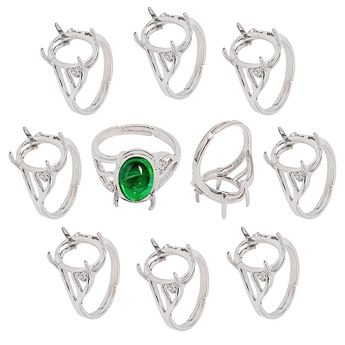 CHGCRAFT 10 PCS Platin 4 Klauen Ring Blank...