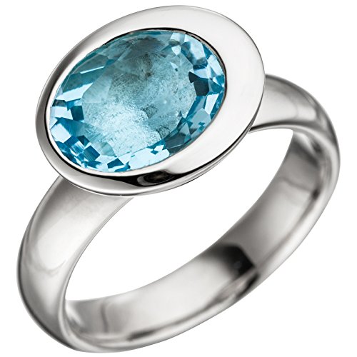 Jobo Damen Ring 925 Sterling Silber 1 Blautopas...