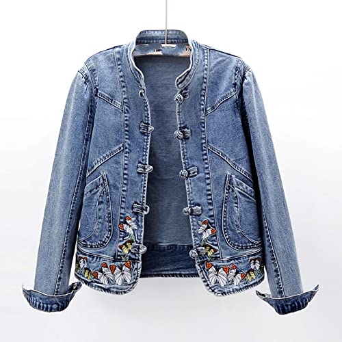 Jeansjacke Für Damen - Vintage Blue Schmetterling...