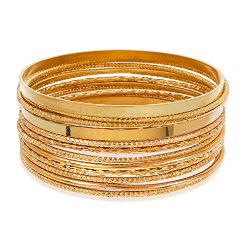 Yolev 14 Stück Armreif Gold Boho Multi Armband...