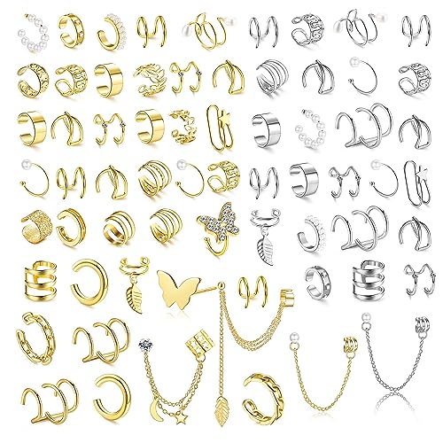 FIOROYAL 66 Stück Ear Cuff Gold Silber Ohrclips...