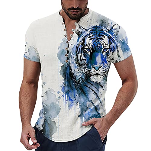 T Shirt Herren 3XL Henley Shirt Tshirts Basic Crop...