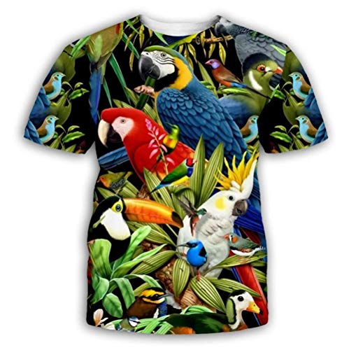 Farbe Papagei Vogel Tier T-Shirt Herren Sommermode...