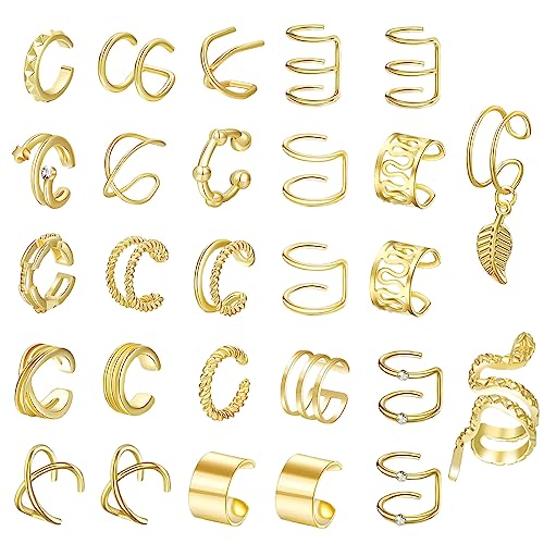 Lucktao 27 stk Ear Cuff Set,Ear Cuffs Gold...