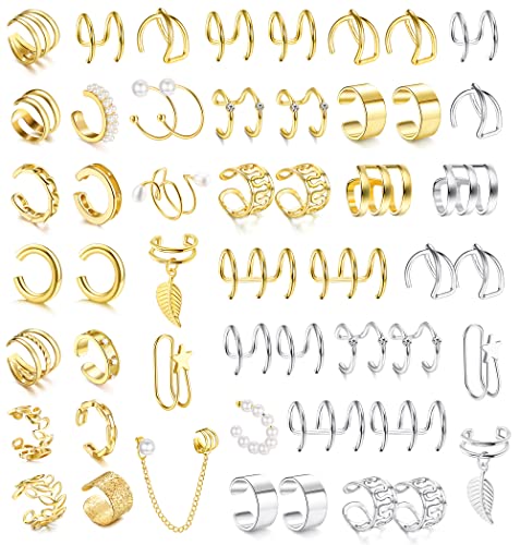 Dochais 52 Stück Ear Cuff Gold, Earcuffs Gold,...