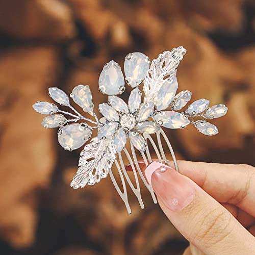 IYOU Brautschmuck Hochzeit Haarkamm Silber Strass...