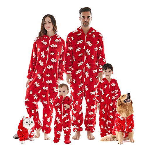 FLY HAWK Jumpsuit Familie Pyjama Set kuschelige...