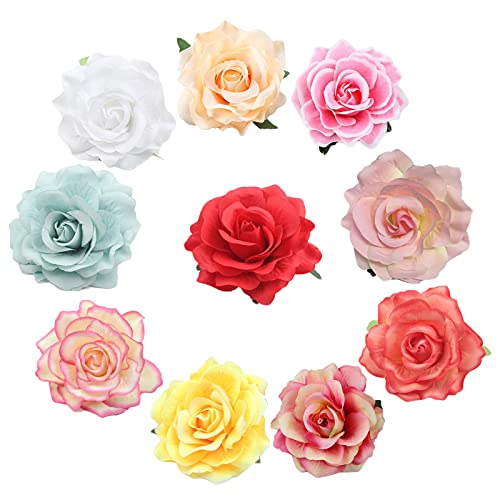 10 Stücke Blume Mehrfarbig Haarklammer, Rose...