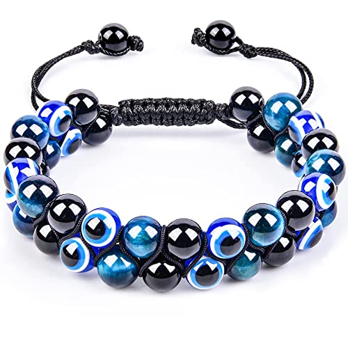 AFFO Tigerauge Dreifach Armband, Doppelreihe...