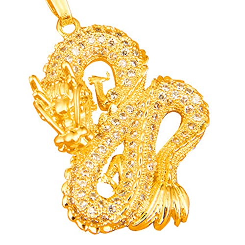 Cosaike Feng Shui Halskette Gold Drache Halskette...