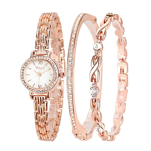 Clastyle Damenuhren und Armband Set Elegant Strass...