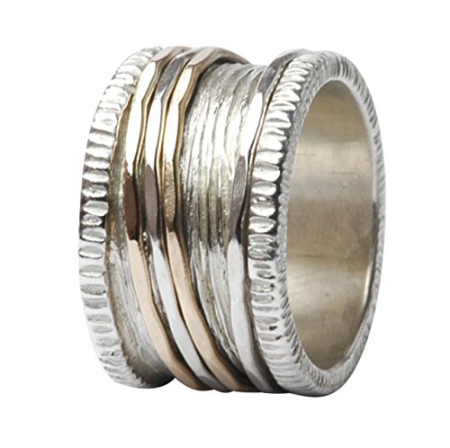 Tiljon Breiter Bicolor Ring aus 925er Silber und...