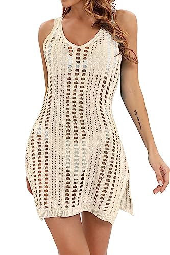 Timuspo Damen Ärmelloses Strandkleid Häkeln...