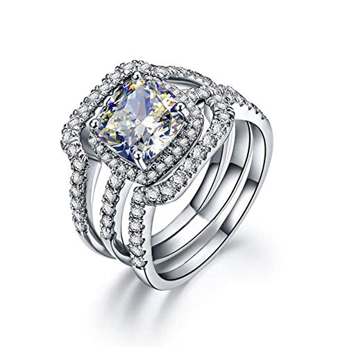 925 Sterling Silber Zirkon Verlobung Ehering Ring,...