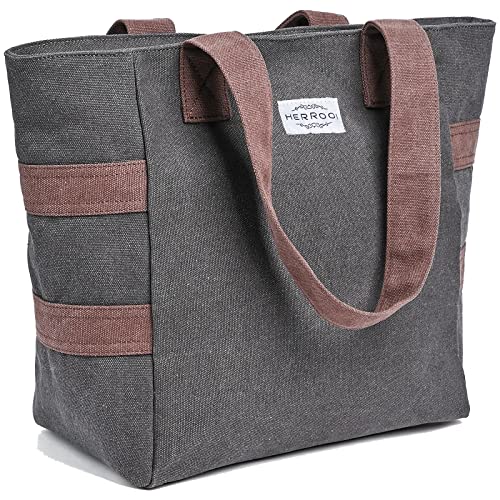 HERROOI Handtasche Damen Taschen - Canvas Shopper...