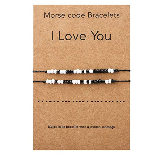 2 Pcs Ich liebe dich Morsecode Armband Paare...