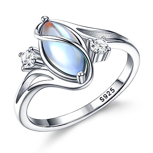 Adramata Ring Silber 925 Damen Mondstein Ring...