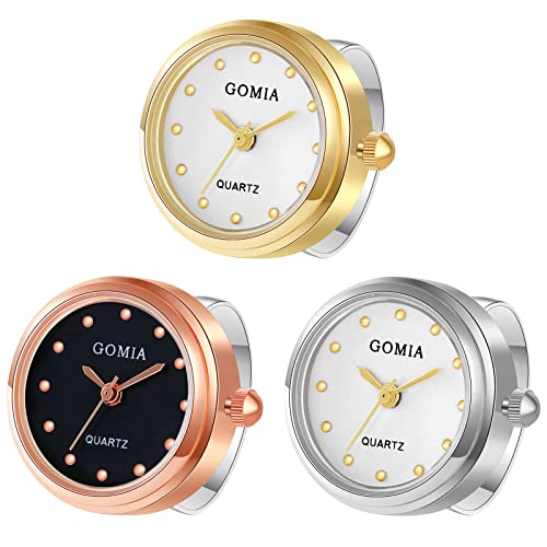 JewelryWe 3pcs Ringuhr Fingeruhr Damen Analog...