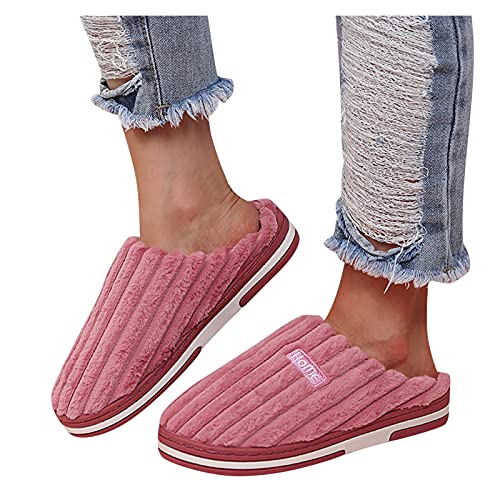 Damen Herren Hausschuhe Winter Pantoletten Filz...