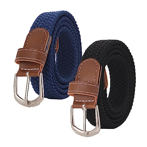 TSHAOUN 2 Pack Unisex Elastischer Stoffgürtel...