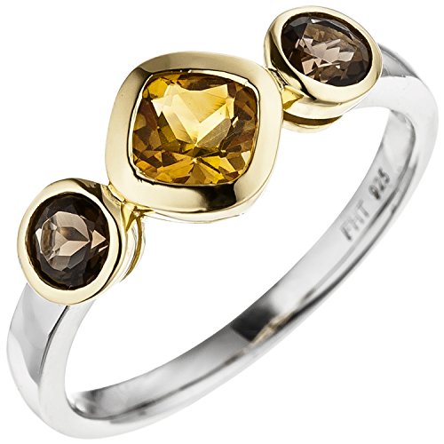 JOBO Damen-Ring aus 925 Silber Bicolor vergoldet...