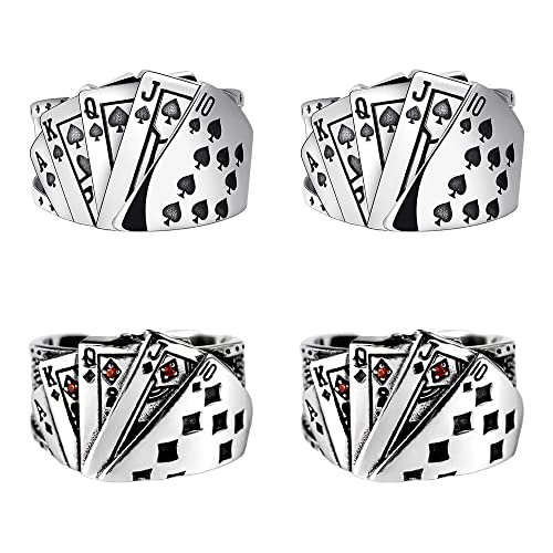 Liitata 4 Stück Vintage Punk Ringe Chunky Poker...