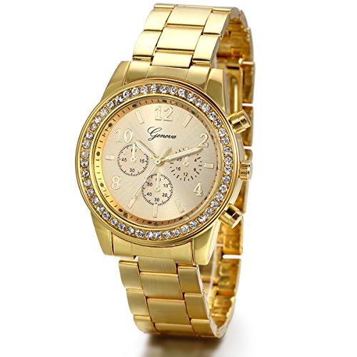 JewelryWe Herren Damen Armbanduhr, Elegant Shiny...
