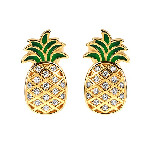 Ananas Ohrringe Damen 925 Sterling Silber Obst...