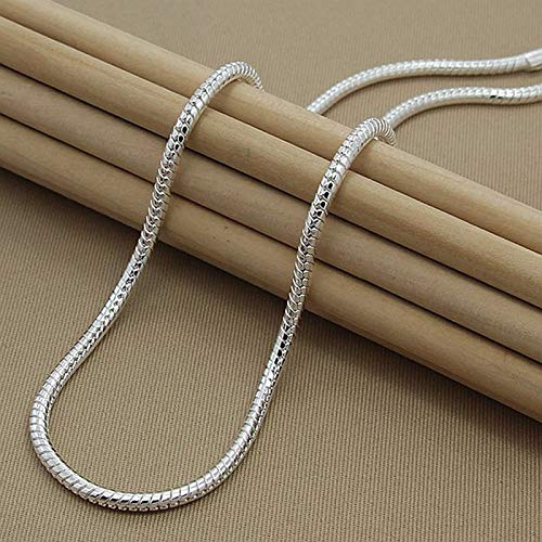 BJGCWY 3mm 50cm Schlangenkette Halskette Silber...
