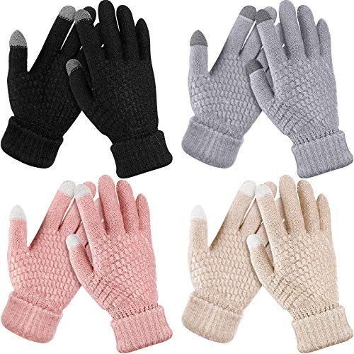 4 Paare Damen Winter Touchscreen Handschuhe Warme...