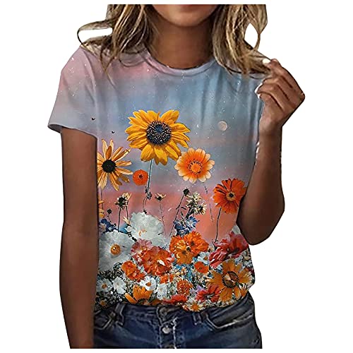 Tshirt Damen Lässige Oberteile mit 3D Rosen...