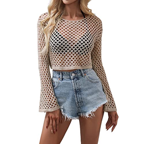 Damen Tops Sommer Damen-Strickwaren mit...