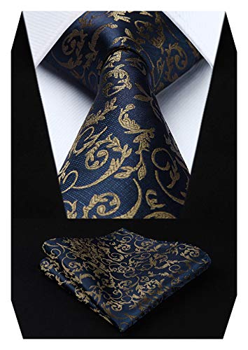 HISDERN Herren Krawatte Blumen Paisley Krawatte &...