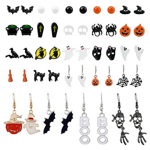 24 Paare Halloween-Ohrringe,Halloween Ohrstecker...