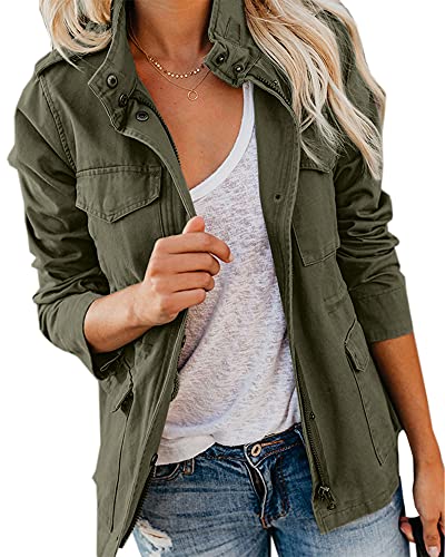 Imily Bela Damen Übergangsjacke Parka Stehkragen...