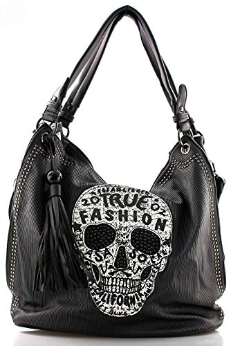 Star-Trends Damen Handtasche Totenkopf Skull Bone...