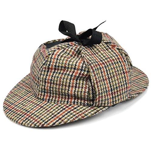 Sherlock-Holmes-Mütze, Tweed, Deerstalker- /...