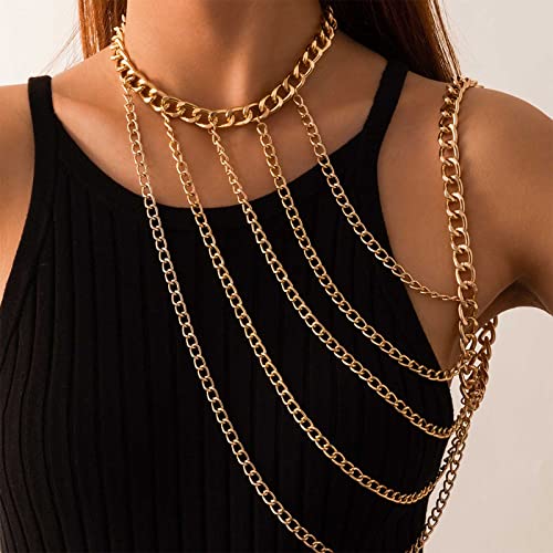 Yienate Sexy Harness Body Chain Boho Gold Necklace...