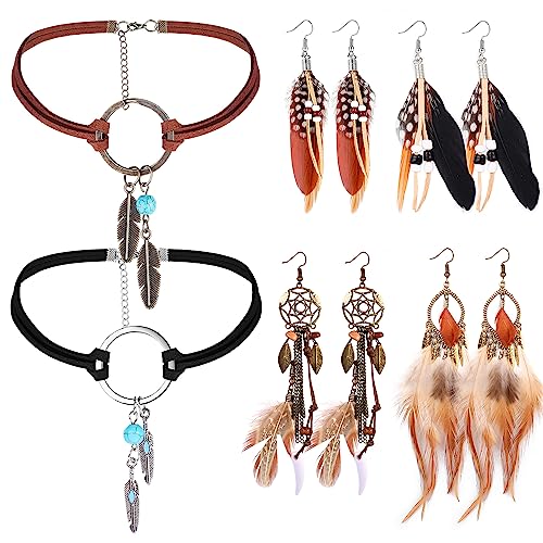 Milacolato Indianer Schmuck Bohemian Ohrringe und...