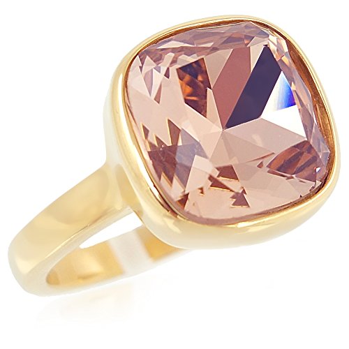 Nobel Ring Gr. 58 Markenkristall Gold Vintage Rosa...