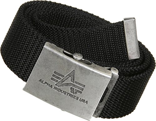 Alpha Herren Heavy Duty 4 cm Belt, Black, Talla...