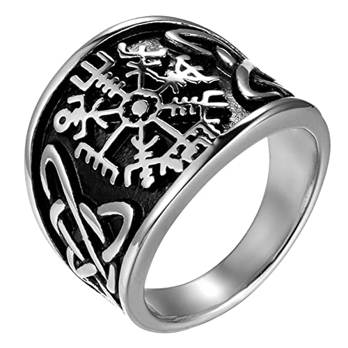 JewelryWe Schmuck Herren-Ring Edelstahl Vintage...