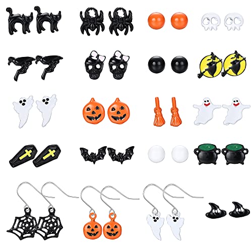 JeweBella 20 Paare Halloween Ohrringe Damen Herren...