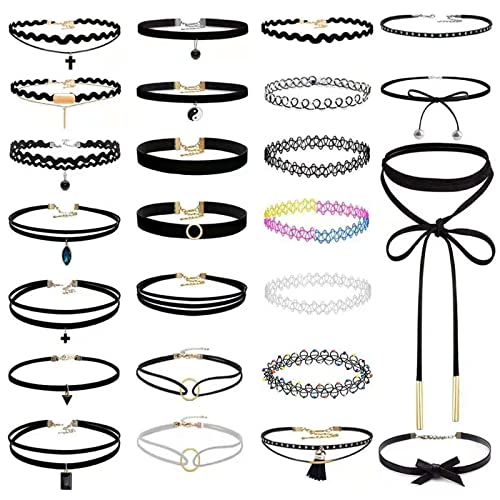 Choker Halsketten Set 25 Stück Gothic Choker-Set...