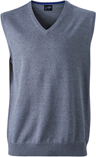 James & Nicholson Herren V-Neck Pullunder, Grau...