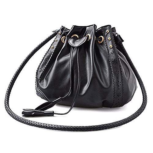 Damen Drawstring Fringe Retro Tasche...